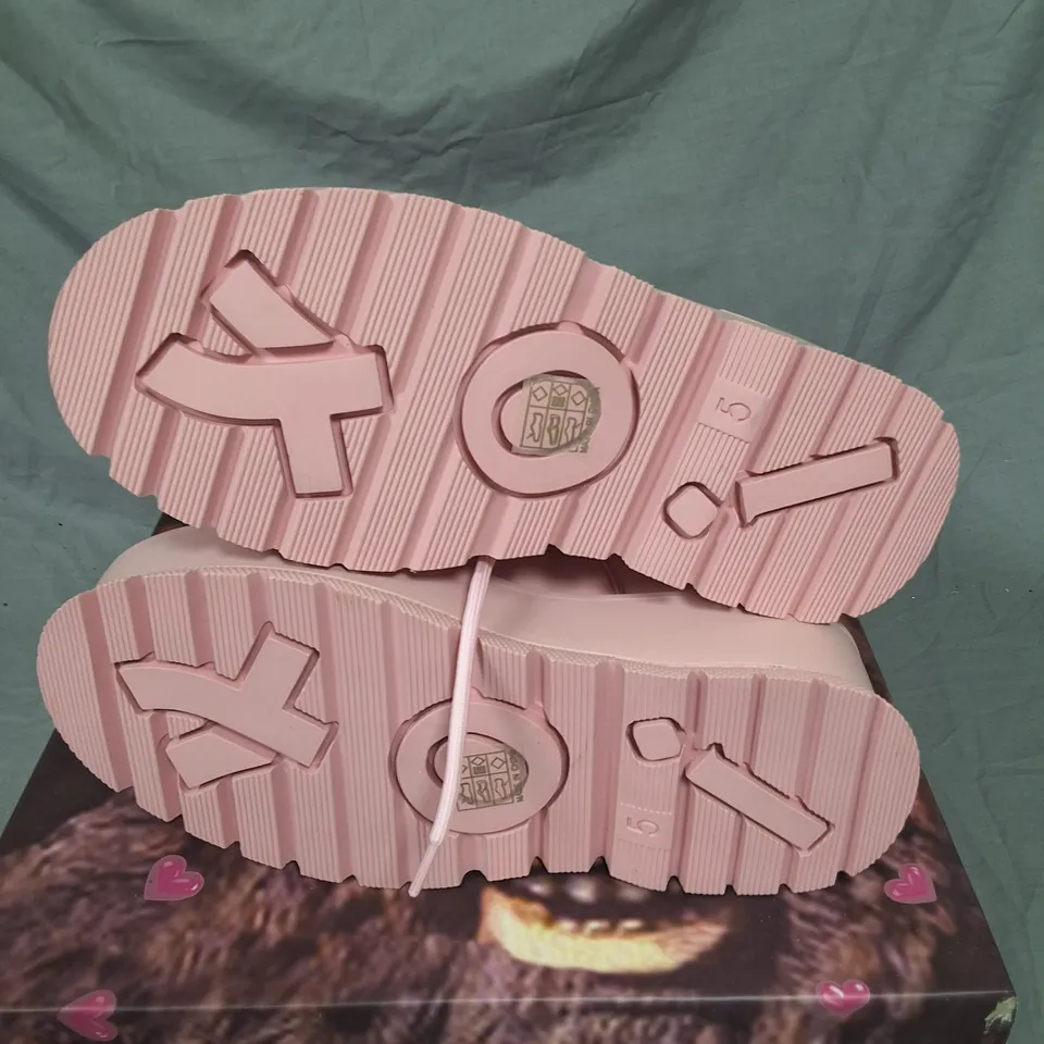 BOXED KOI FAMILY PASTEL PINK PLATFORM BOOTS - UK5