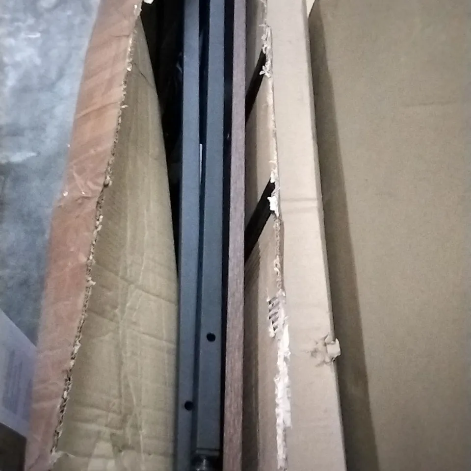 BOXED WOODEN TABLE WITH METAL LEGS