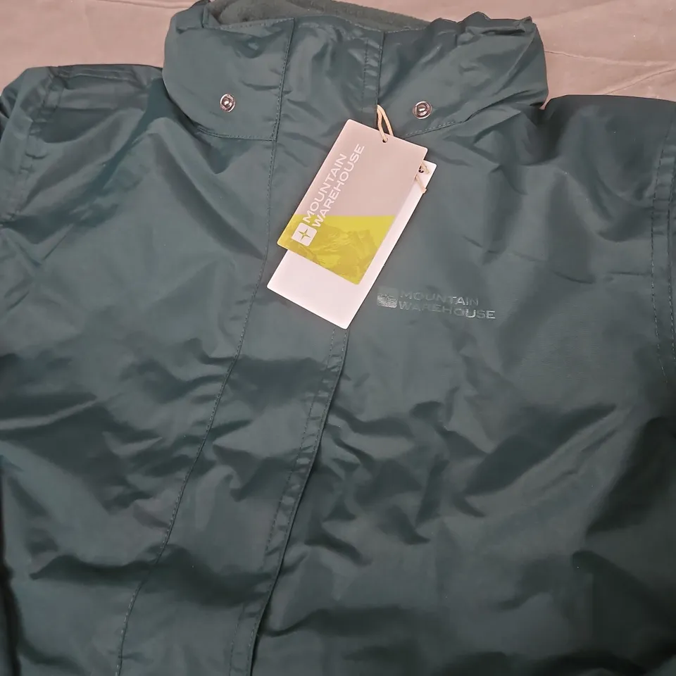 MOUNTAIN WAREHOUSE WATERPROOF JACKET – TEAL, HOODED - SIZE 12