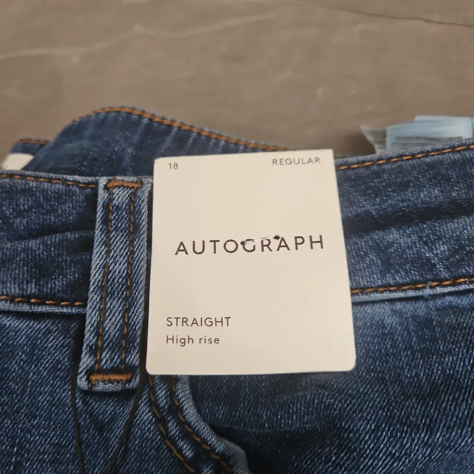 AUTOGRAPH WOMEN'S STRAIGHT HIGH RISE JEANS – UK 18, REGULAR LENGTH