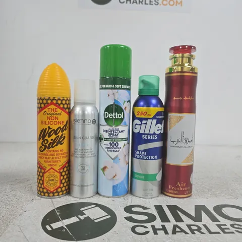 APPROXIMATELY 15 ASSORTED ITEMS INCLUDING AMEERAT AL ARAB AIR FRESHENER, GILETTE SHAVE PROTECTION AND DETTOL DISINFECTANT SPRAY