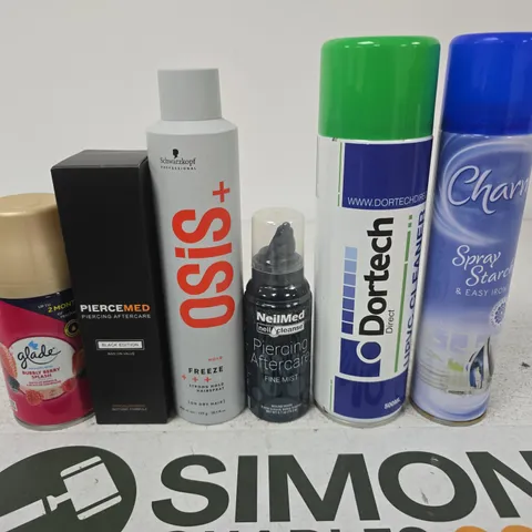 APPROXIMATELY 15 ASSORTED AEROSOLS TO INCLUDE PIERCEMED , OSIS AND SPRAY PAINT