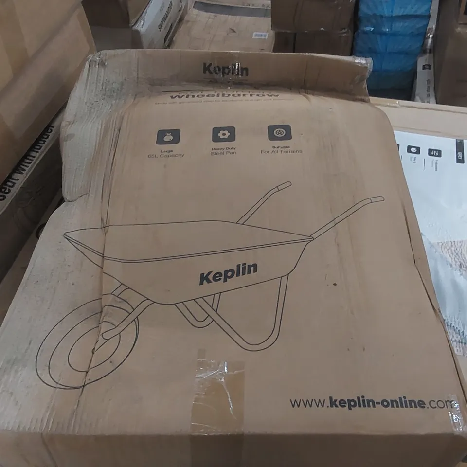 BOXED KEPLIN 65L GARDEN WHEELBARROW 