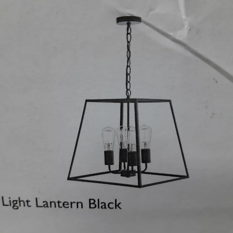 BOXED DAR LIGHTING ACADEMY 4-LIGHT LANTERN IN BLACK 