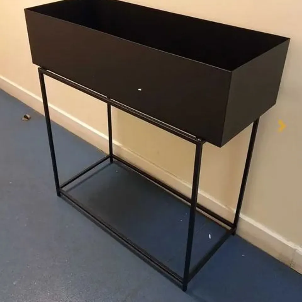 BRAND NEW BOXED MY HOME BLACK RAISED METAL PLANTER