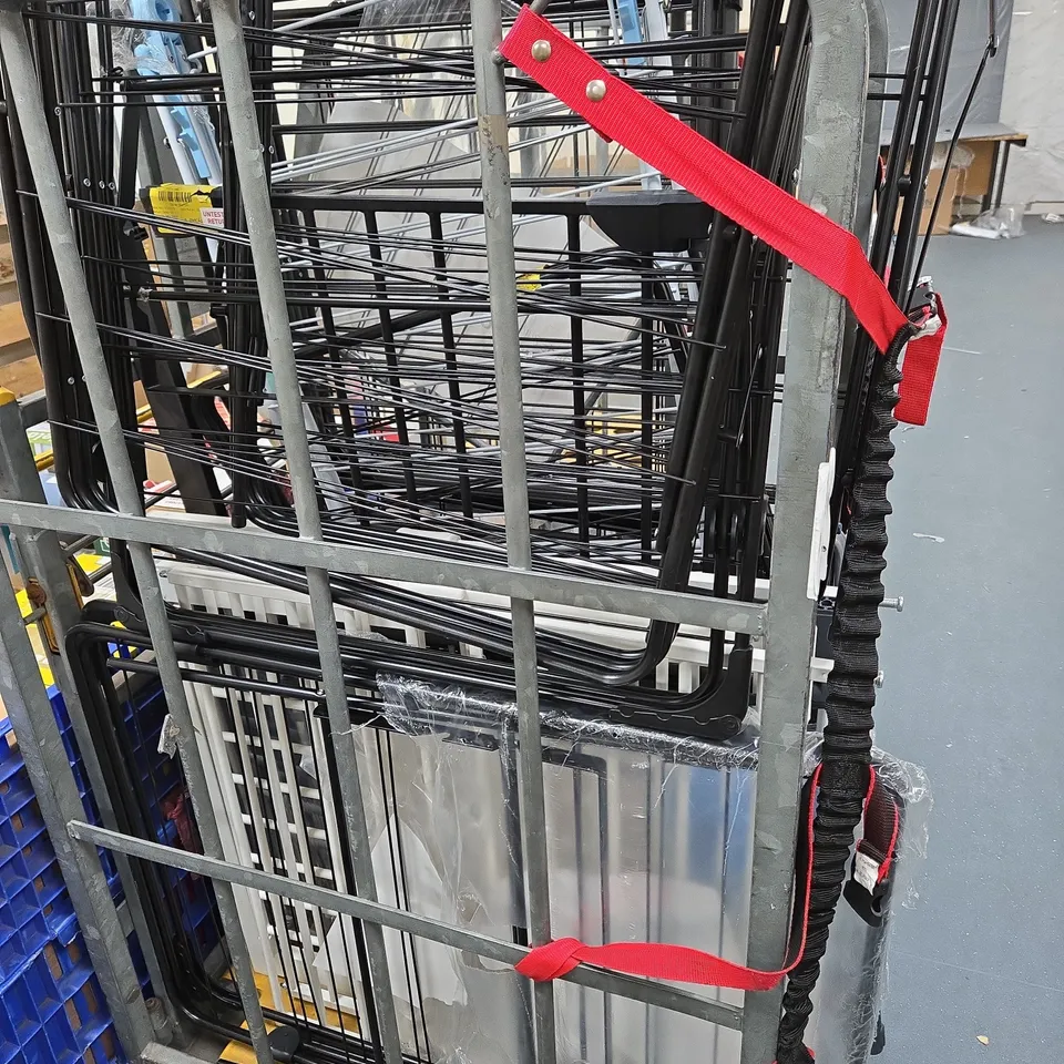 CAGE OF APPROXIMATELY 20 AIRER'S ALL IN DIFFERENT SIZES AND COLOURS 