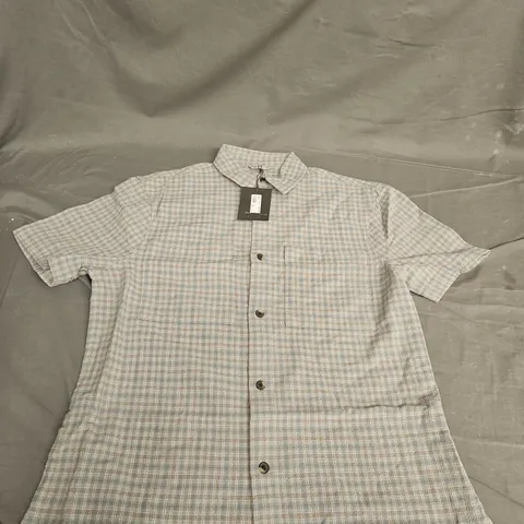 RIVER ISLAND STUDIOS BUTTON SHIRT IN BLUE/GREEN - UK MEDIUM