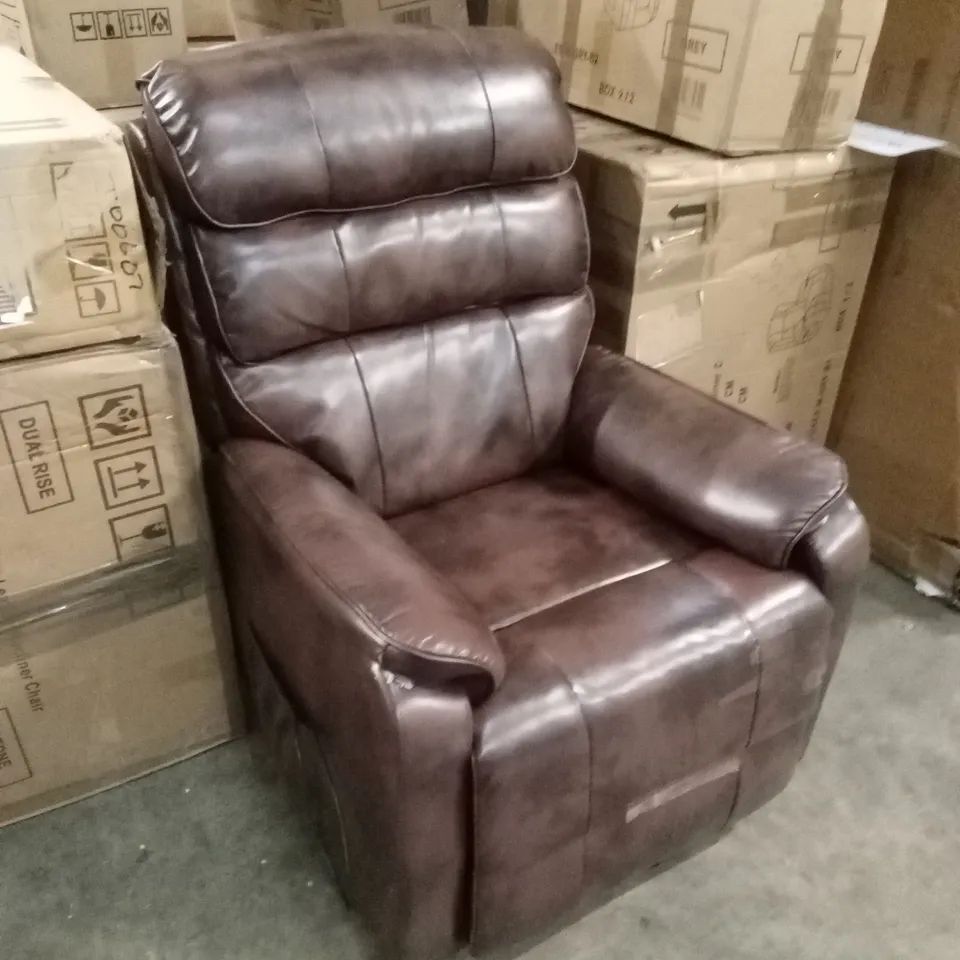 DESIGNER FAUX LEATHER POWER RECLINER EASY CHAIR 