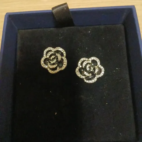 BUTLER & WILSON CRYSTAL ROSE EARRINGS 