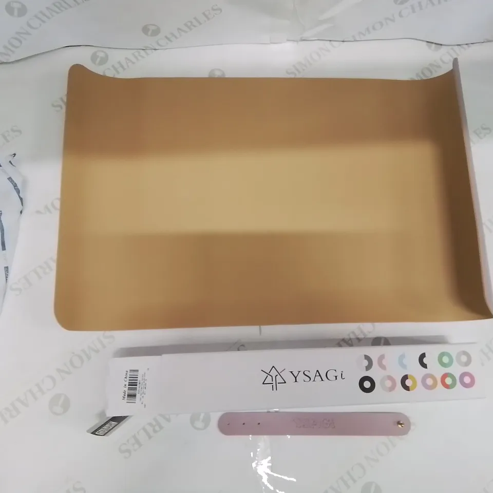 BOX CONTAINING APPROXIMATELY 35 DOUBLE SIDED REVERSIBLE DESK MATS