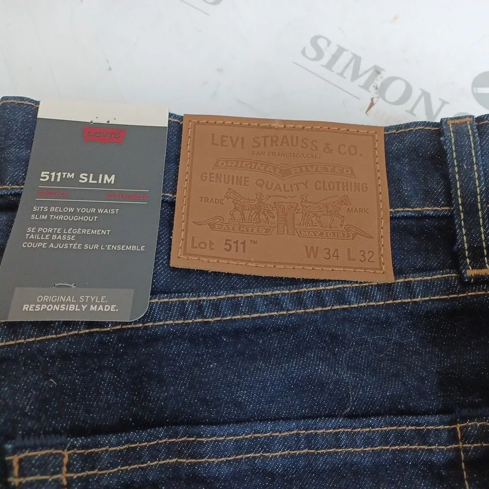 LEVIS 511 SLIM DARK BLUE JEANS - W34 L32
