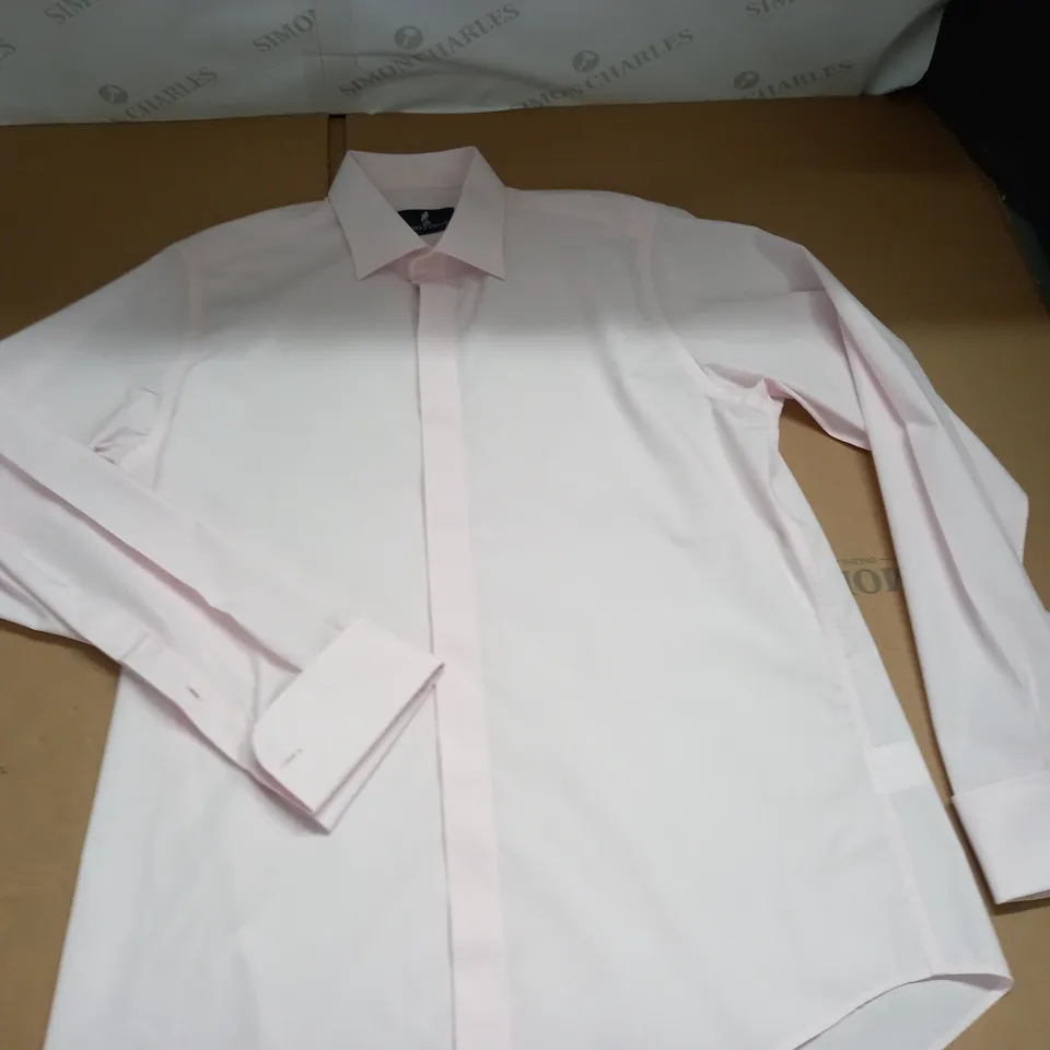 MOSES KUSHNER SLIM FIT PINKLONG SLEEVE SHIRT - L