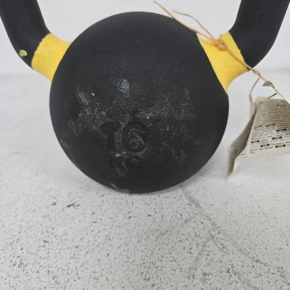 DECATHLON 16 KG KETTLEBELL – BLACK WITH YELLOW ACCENT