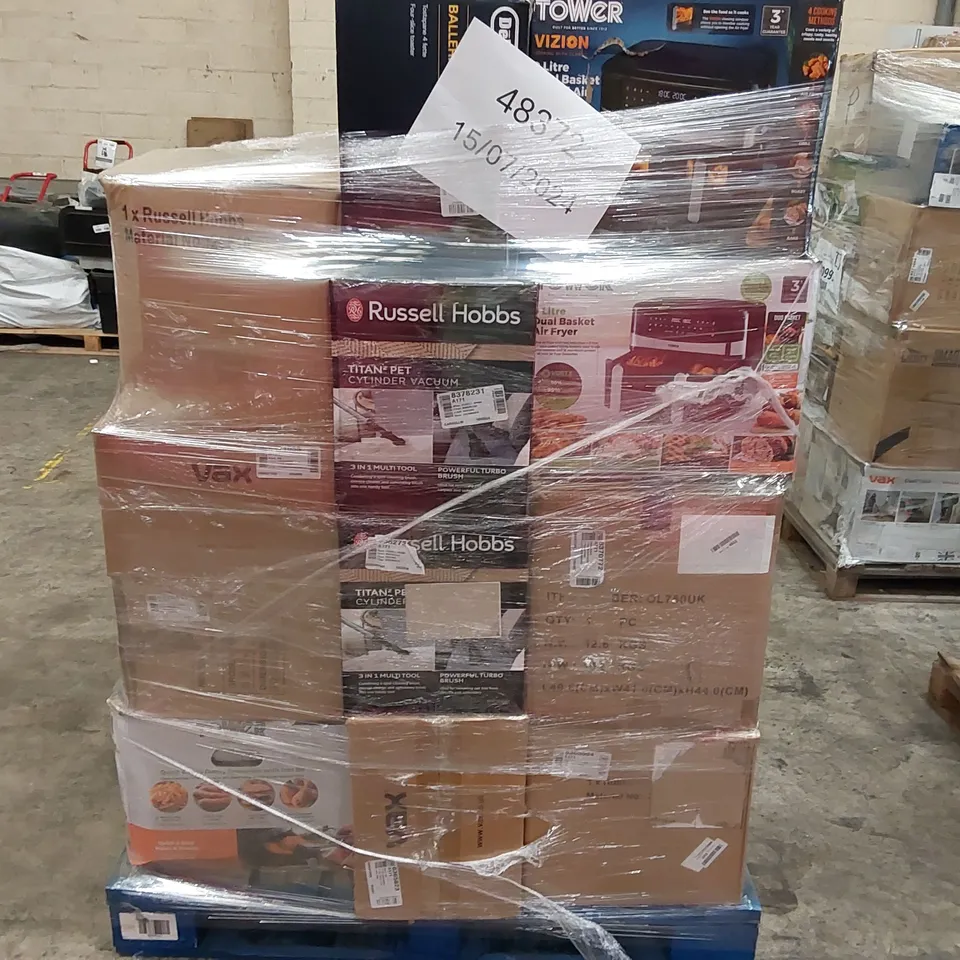 PALLET OF APPROXIMATELY 22 UNPROCESSED RAW RETURN HOUSEHOLD AND ELECTRICAL GOODS TO INCLUDE;