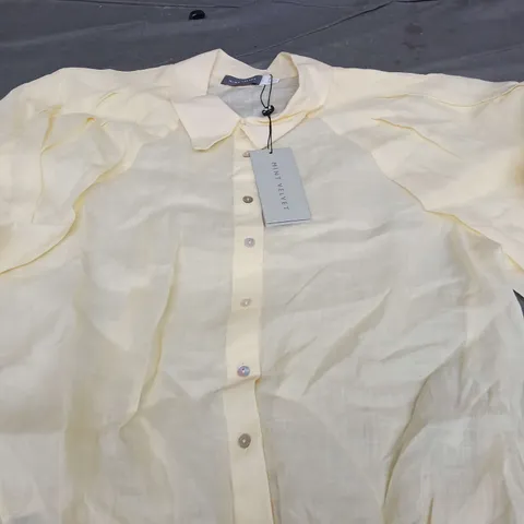 MINT VELVET YELLOW PUFF SLEEVE TOP - SIZE LARGE