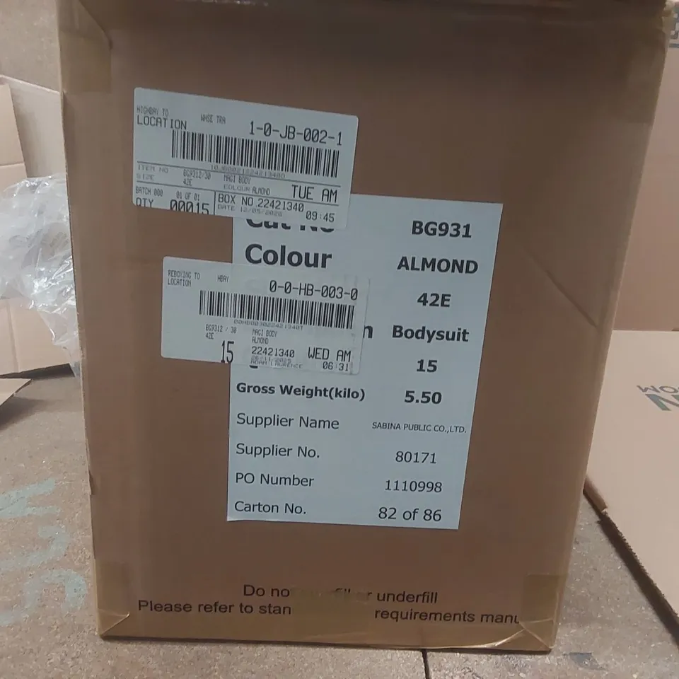 BOX CONTAINING APPROXIMATELY 15x BRAND NEW MAGISCULPT ALMOND BODYSUITS - SIZE 42E