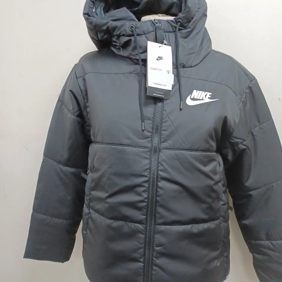 NIKE WOMENS PUFFER JACKET IN BLACK - SIZE SMALL 