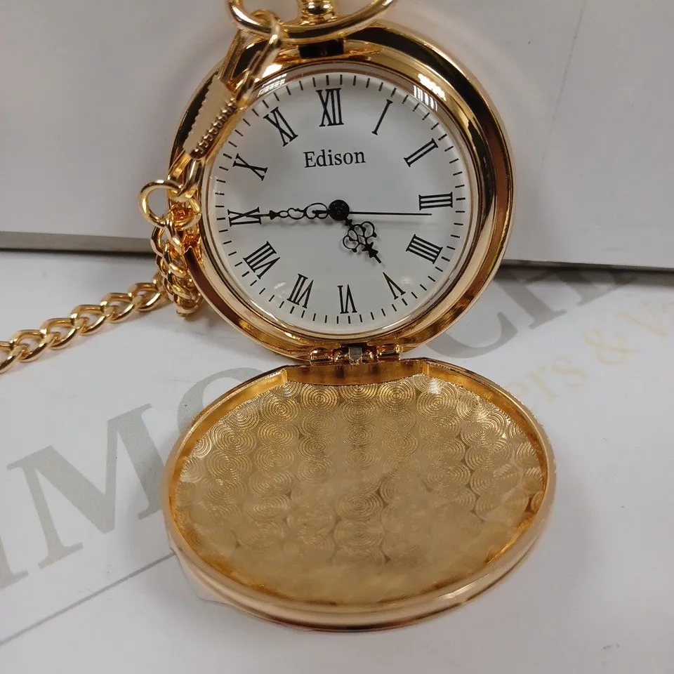 MENS EDISON POCKET WATCH WITH CHAIN