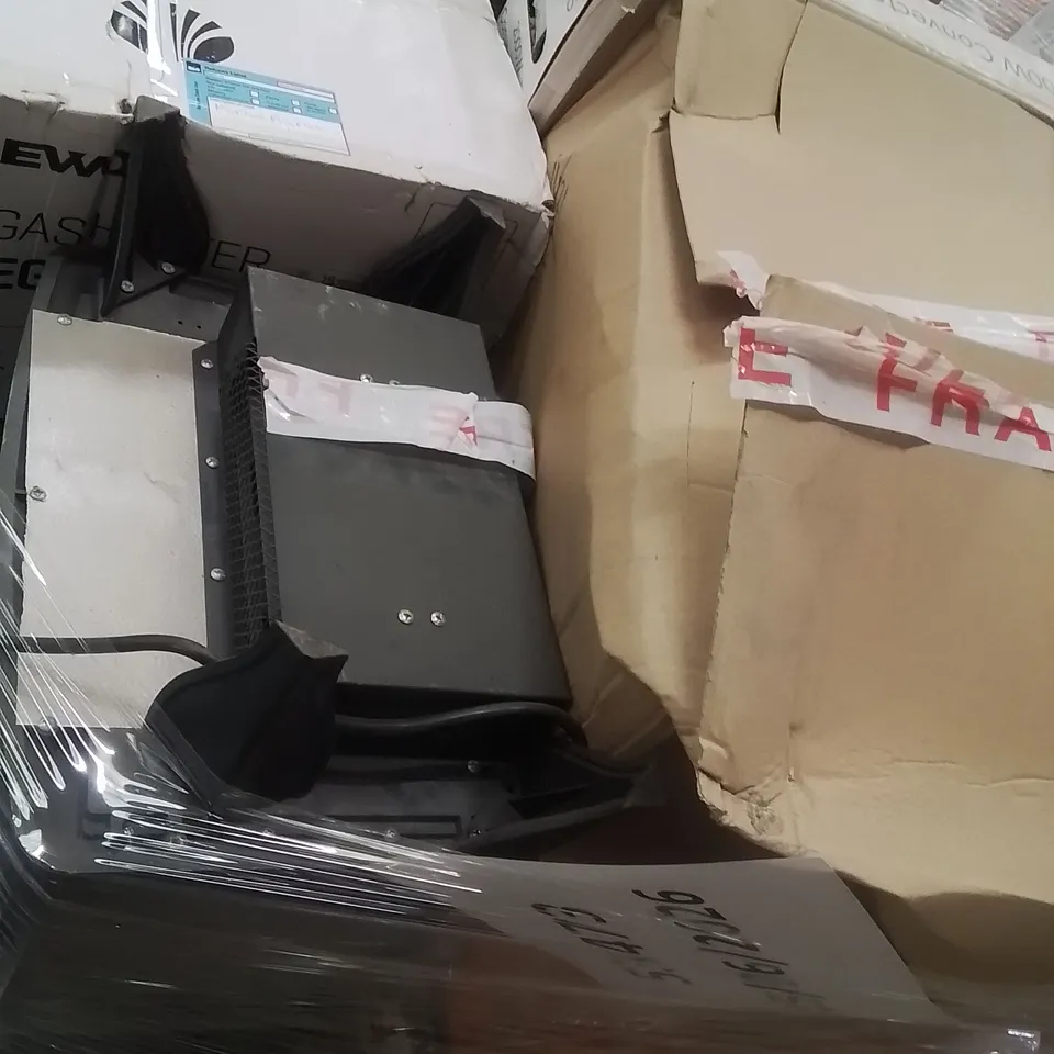 PALLET CONTAINING VARIOUS ELECTRICAL ITEMS AND HOUSEHOLD PRODUCTS TO INCLUDE:4100W GAS HEATER,2000W FAN HEATER 