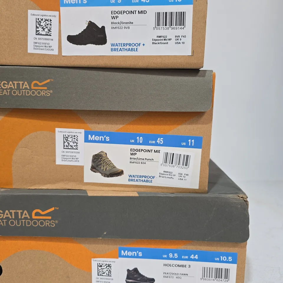 LOT OF 6 BRAND NEW BOXED PAIRS OF MENS REGATTA BOOTS