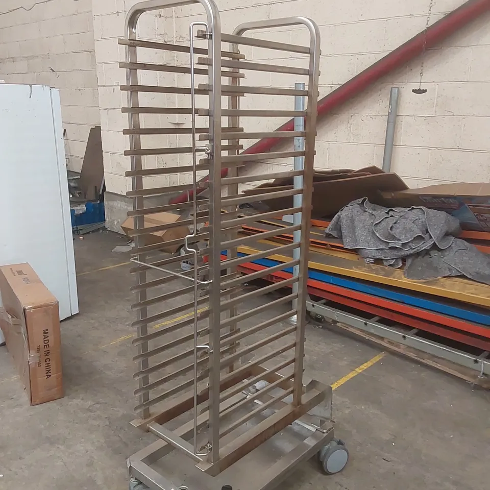 COMMERCIAL-GRADE, HEAVY-DUTY STAINLESS STEEL BAKERY TROLLEY