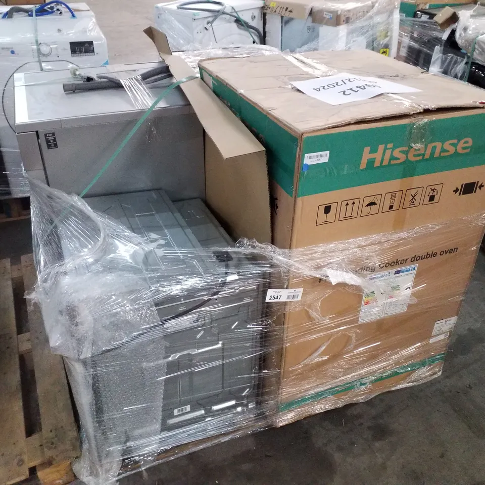 PALLET OF APPROXIMATELY 4 UNPROCESSED RAW RETURN WHITE GOODS TO INCLUDE;