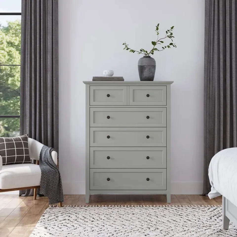 BOXED BLUE ELEPHANT 101.6cm W 5-DRAWER CHEST OF DRAWERS - ELEPHANT GREY (1 BOX)