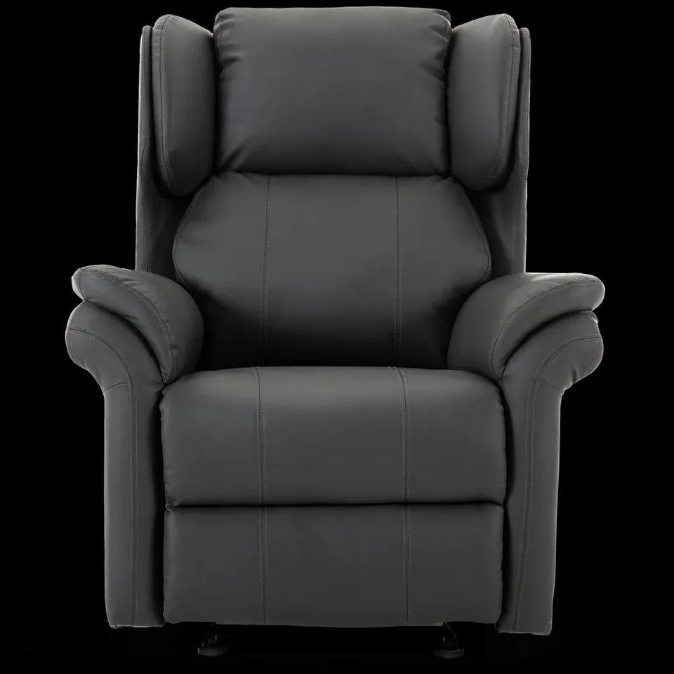BOXED SLATE FAUX LEATHER POWER RECLINING EASY CHAIR (2 BOXES)