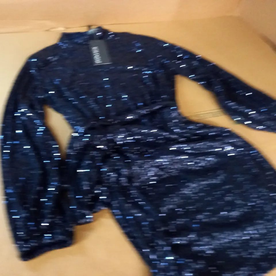 SOSANDAR SEQUIN HIGH NECK BELTED SHIFT DRESS - 14