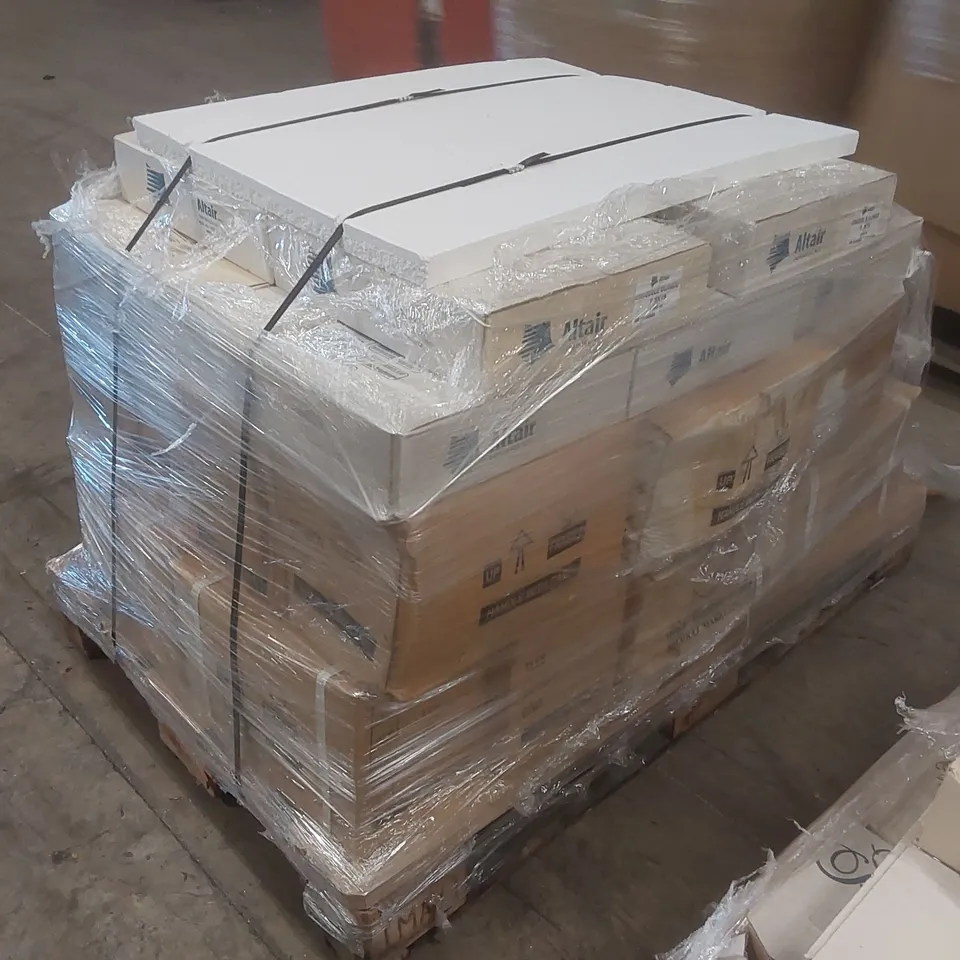 PALLET CONTAINING ASSORTED TILES TO INCLUDE: SIAMRAY HOUSE: 10 X 10CM PRETTY GREY CRAQUELLE, GLOSSY GLAZED TILES
21 FULL BOXES: 90 TILES PER BOX PLUS 51 EXTRA TILES IN A SEPARATE BOX ECT