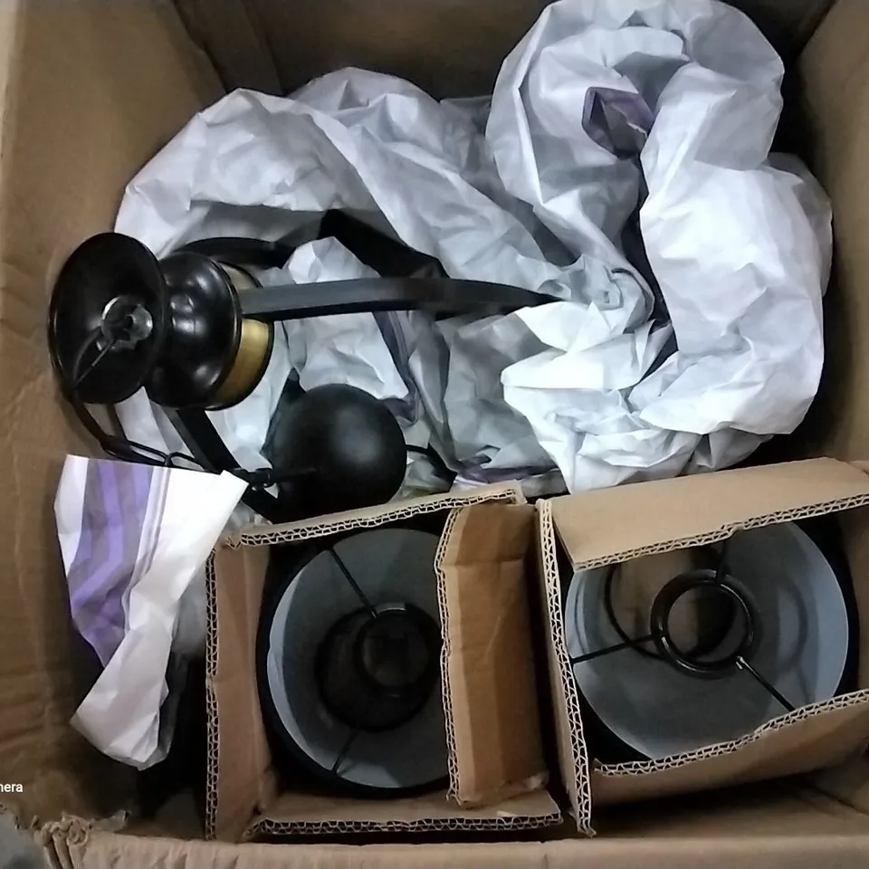 BOXED ROBBINS 3-LIGHT SHADED CHANDELIER FIXTURE