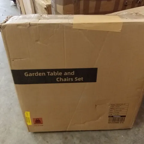 BOXED GARDEN TABLE AND CHAIRS SET - BLACK (1 BOX)