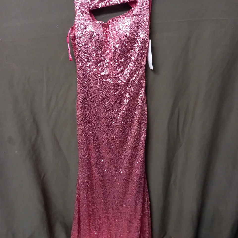 PINK SEQUIN EMBELLISHED OCCASIONAL DRESS - 12