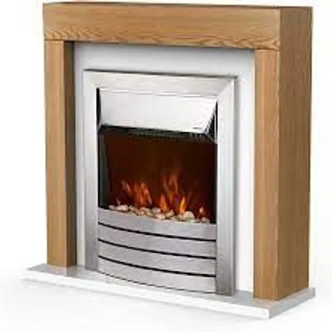 BOXED WARMLITE CHESTER OAK EFFECT FIREPLACE SUITE 