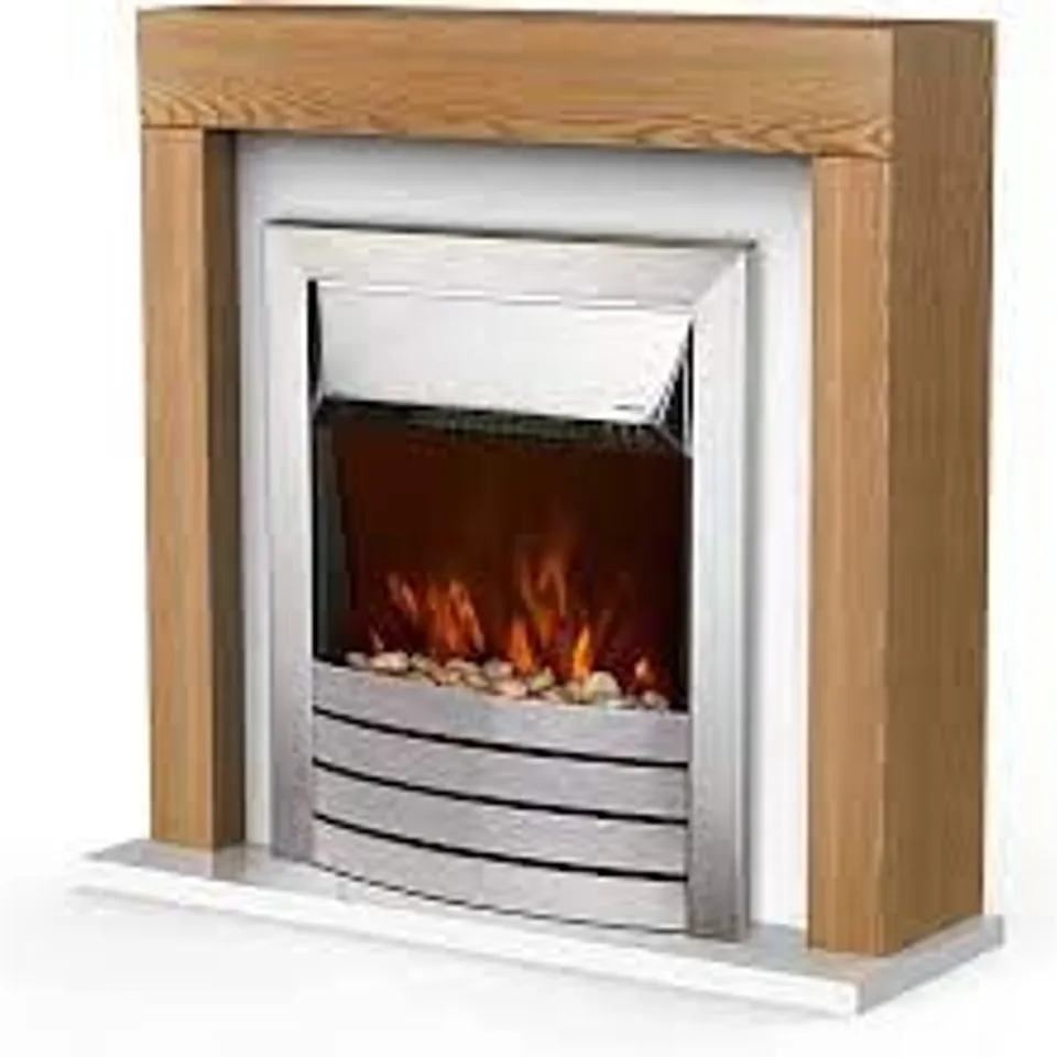 BOXED WARMLITE CHESTER OAK EFFECT FIREPLACE SUITE 