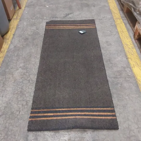 DOUBLE DOORMAT TRIPLE STRIPE CHARCOAL - COIR, 125 X 55CM