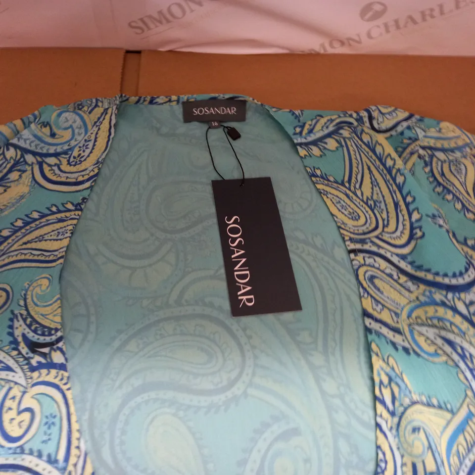 SOSANDAR ANGEL FLUTED SLEEVE WRAP TOP - 16 