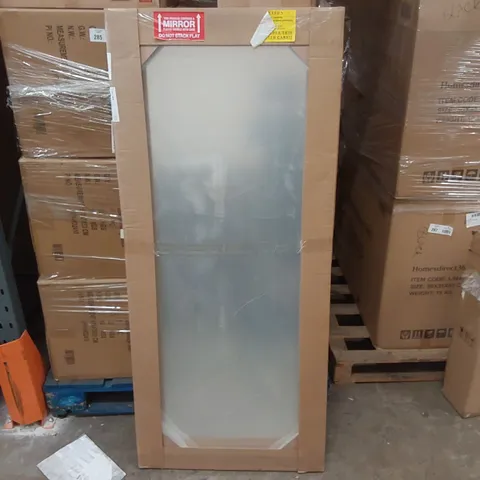BRAND NEW BOXED HOMESDIRECT 1372 OAK WOODEN WALL MIRROR 161 X 70CM