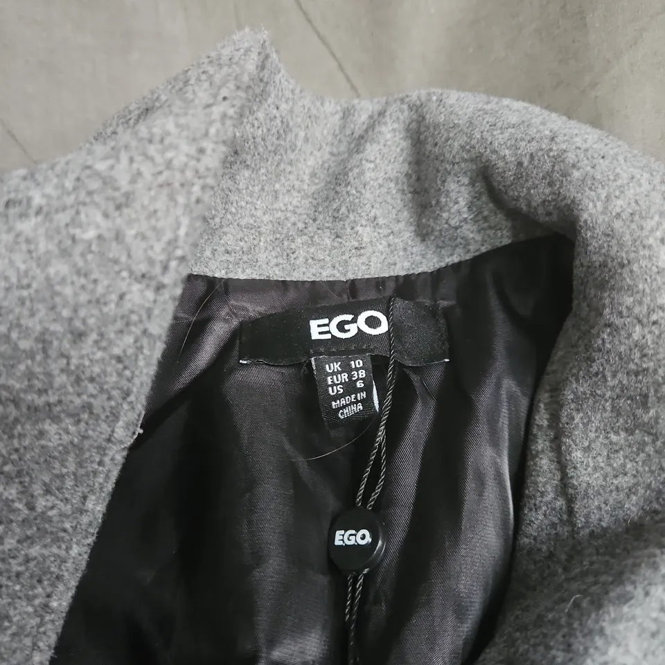 EGO GREY WOOLLEN JACKET SIZE UK 10