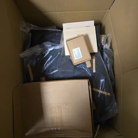 BOX OF APPROXIMATELY 15 ASSORTED HOUSEHOLD ITEMS TO INCLUDE BACKPACKS, CLOTHING ITEMS ETC.....