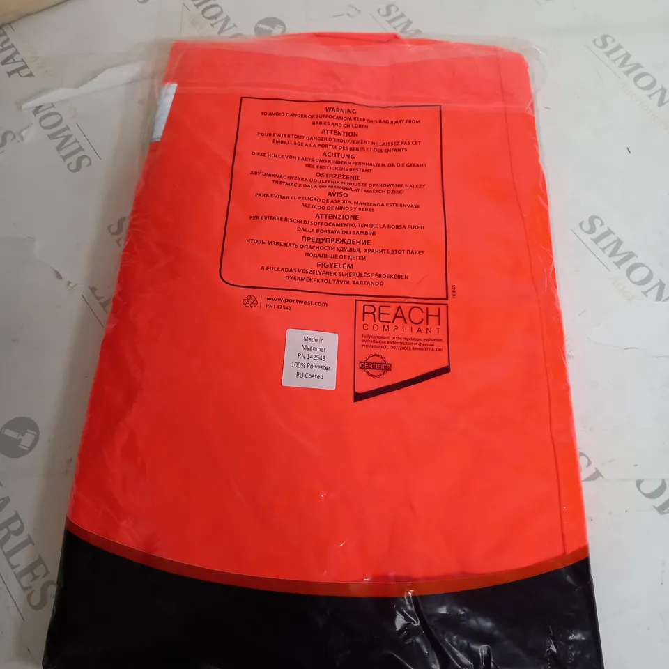 PORTWEST HI-VIS BIB AND BRACE IN ORANGE - XXXL
