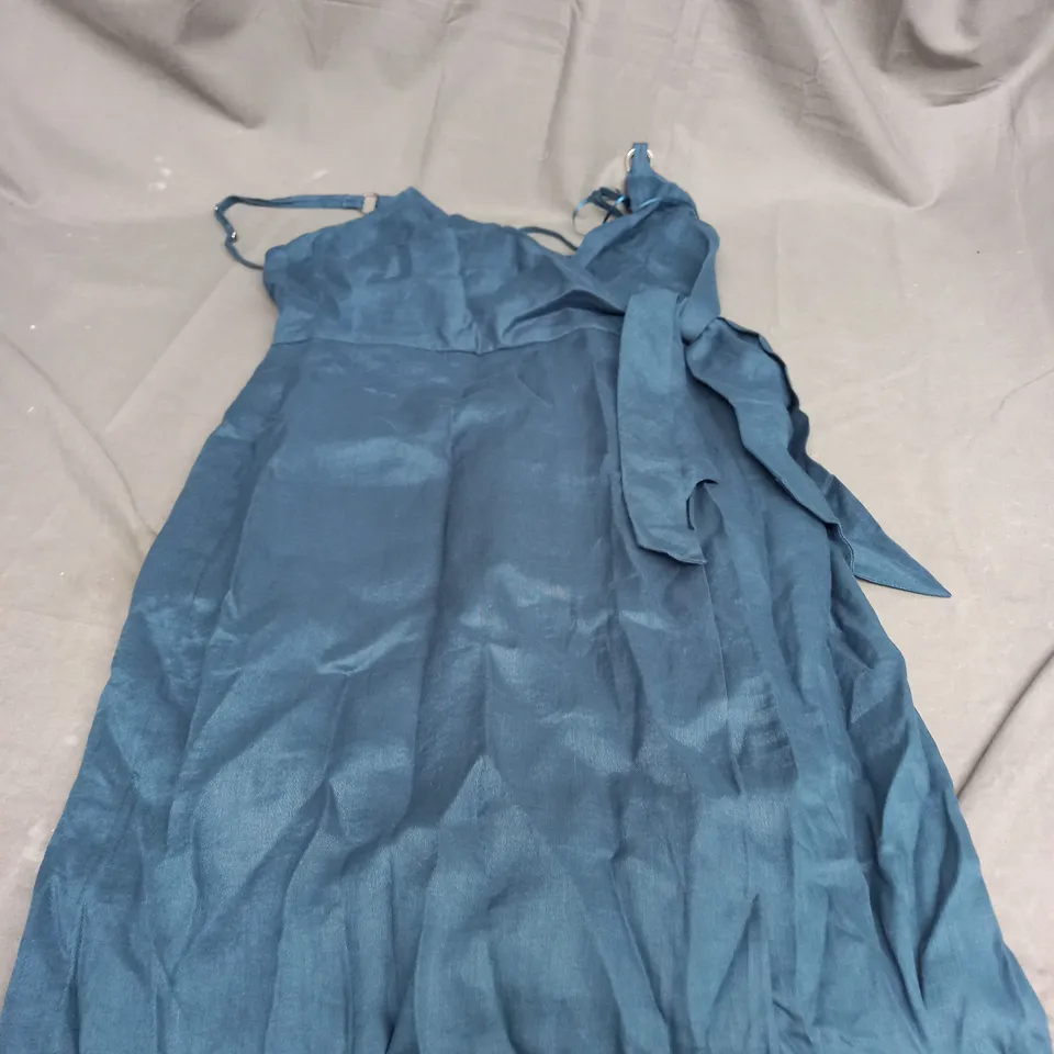 REISS ELSIW LINEN TIE SIDE MIDI DRESS SIZE 10