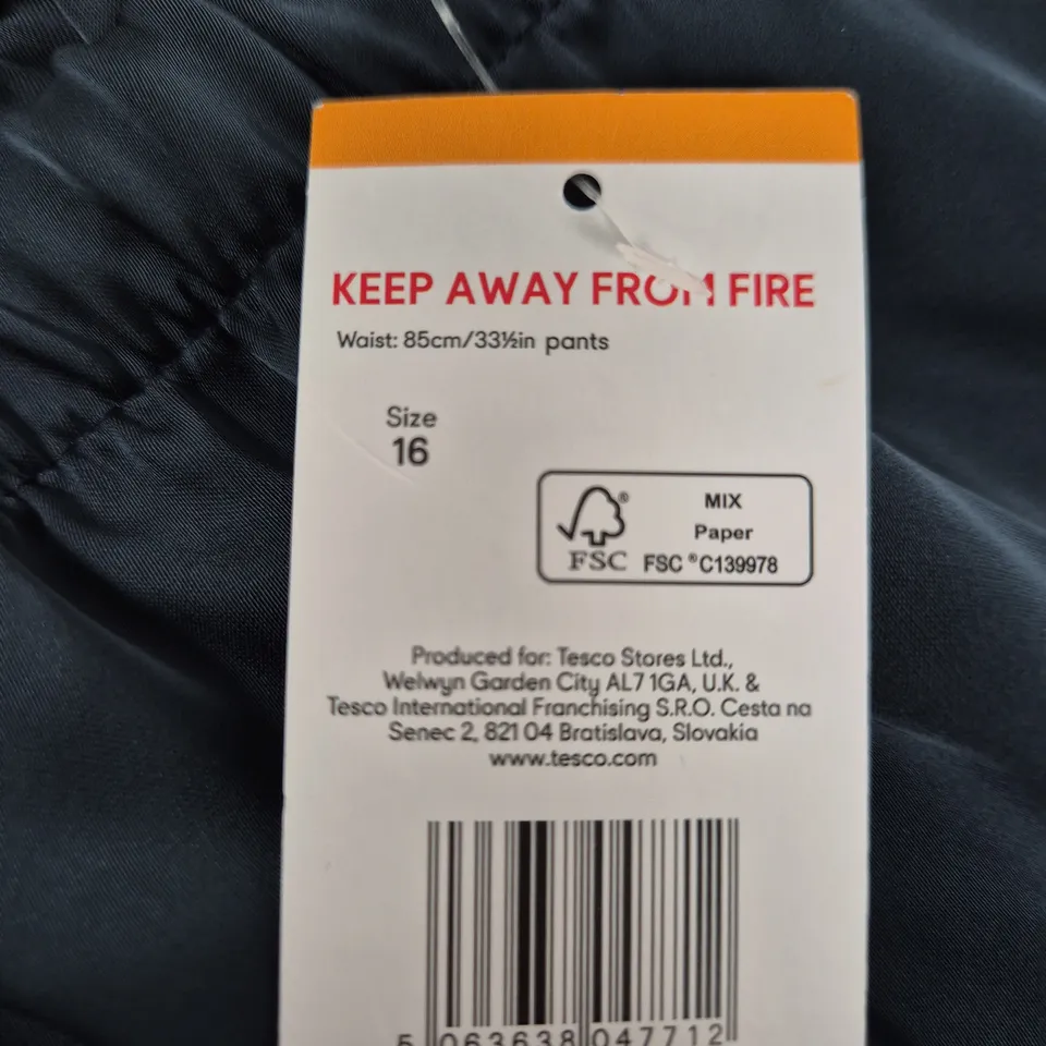 Tesco F&F Satin Wide-Leg Trousers – Navy, UK Size 16