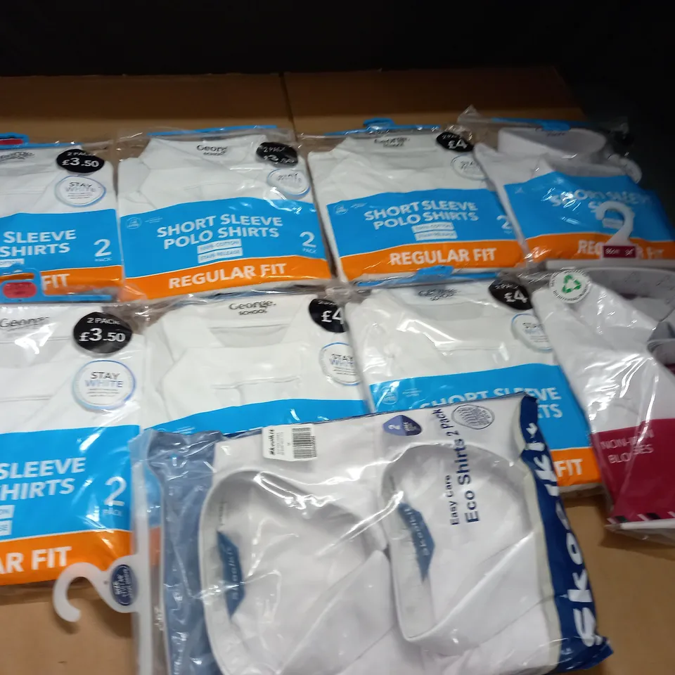 LOT OF 9 2-PACKS OF WHITE SKIRTS - VARIOUS SIZES