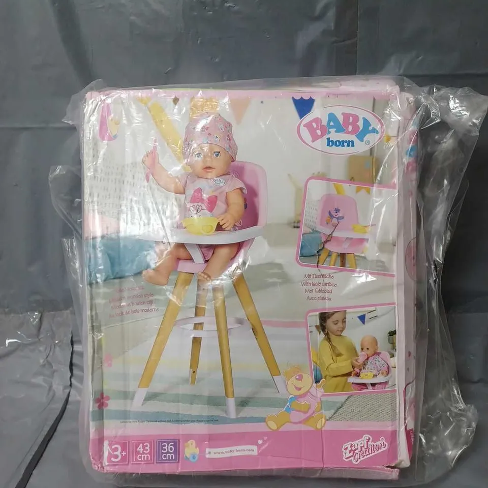 BOXED BABY BORN HIGH CHAIR  RRP £28.99