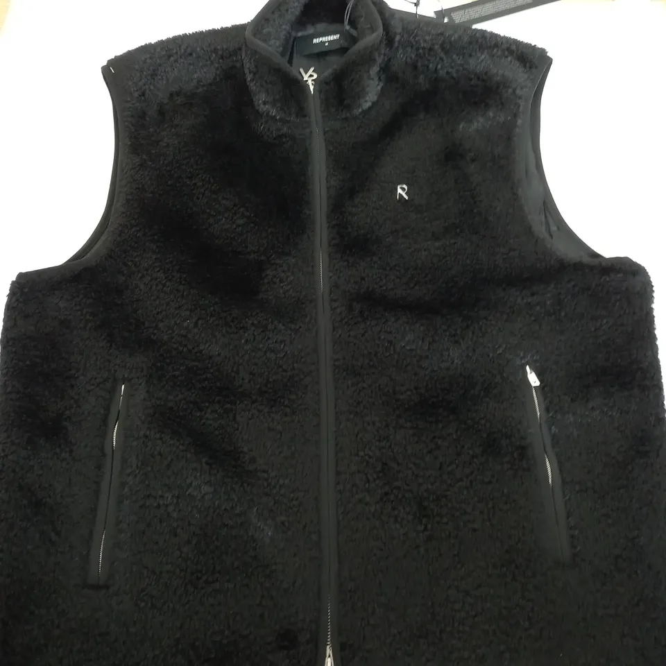 REPRESENT BLACK FURRY VEST - M