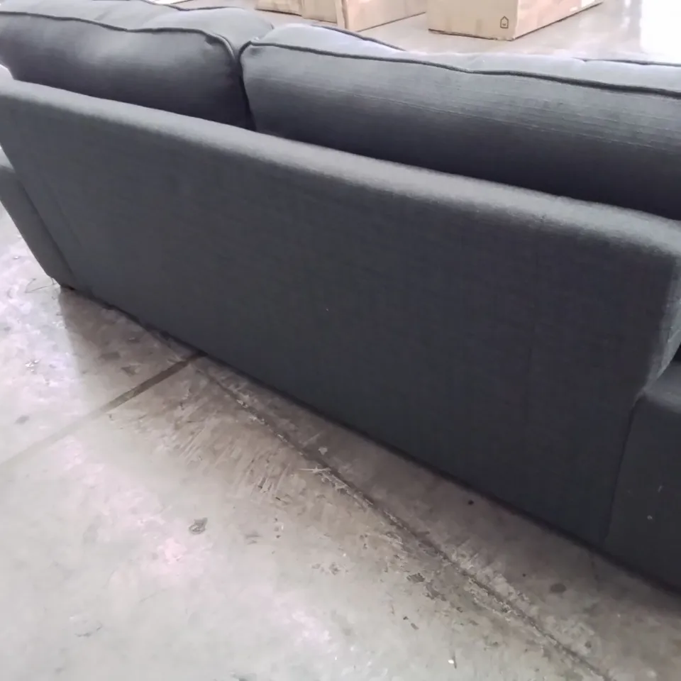 DESIGNER THREE SEATER SOFA CHARCOAL FABRIC 