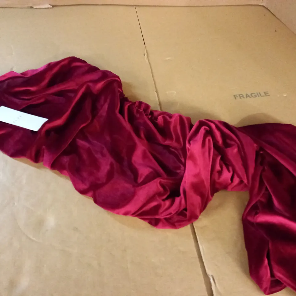 CLUB OF LONDON BERRY ONE SHOULDER RUCHED MIDI DRESS - UK 10