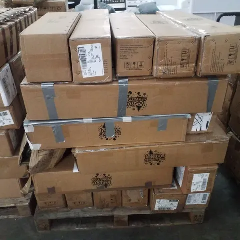 PALLET CONTAINING APPROXIMATELY 34 ASSORTED FESTIVE CHRISTMAS TREES