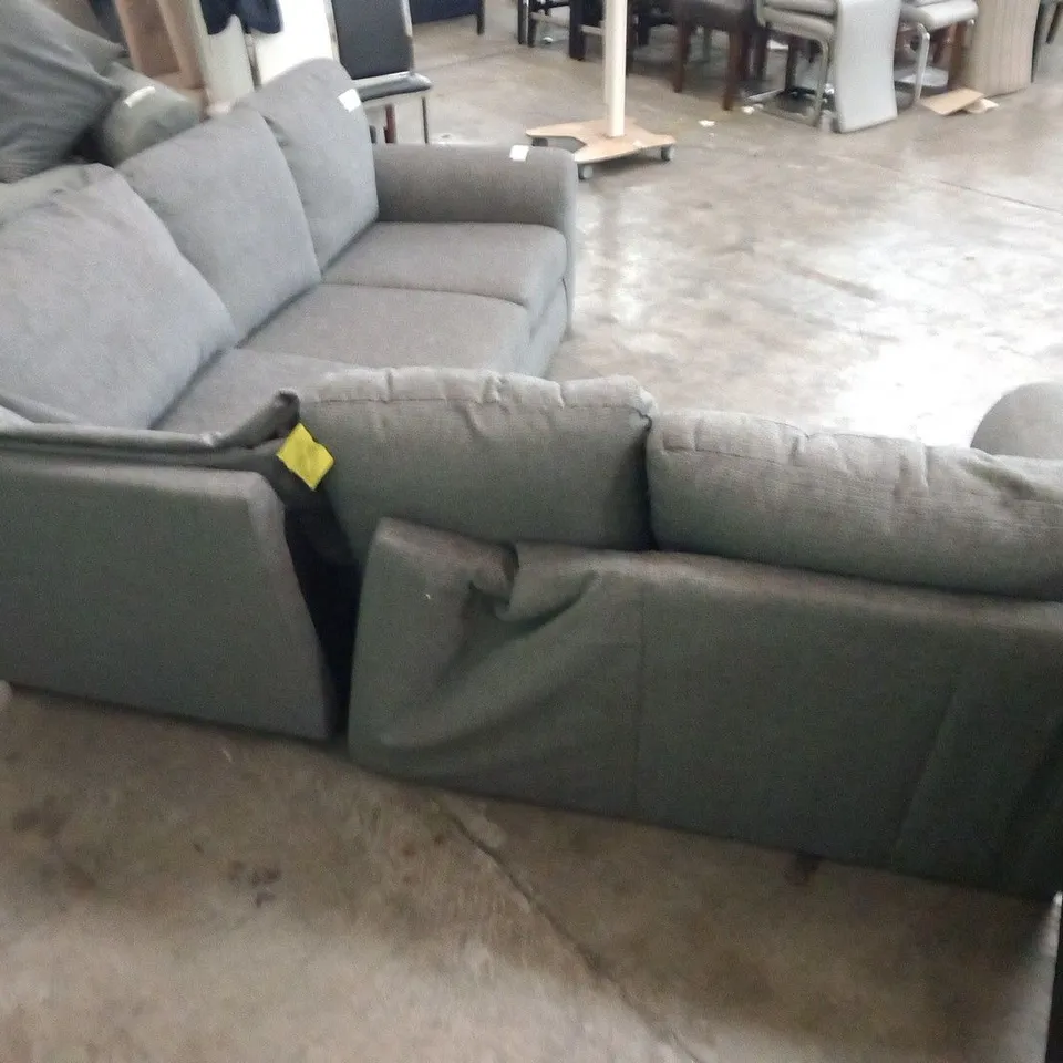 DESIGNER GREY FABRIC CORNER SOFA GROUP